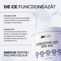 Coenzyme Q10 200 mg DY Life, 60 Softgels, 60 Serviri