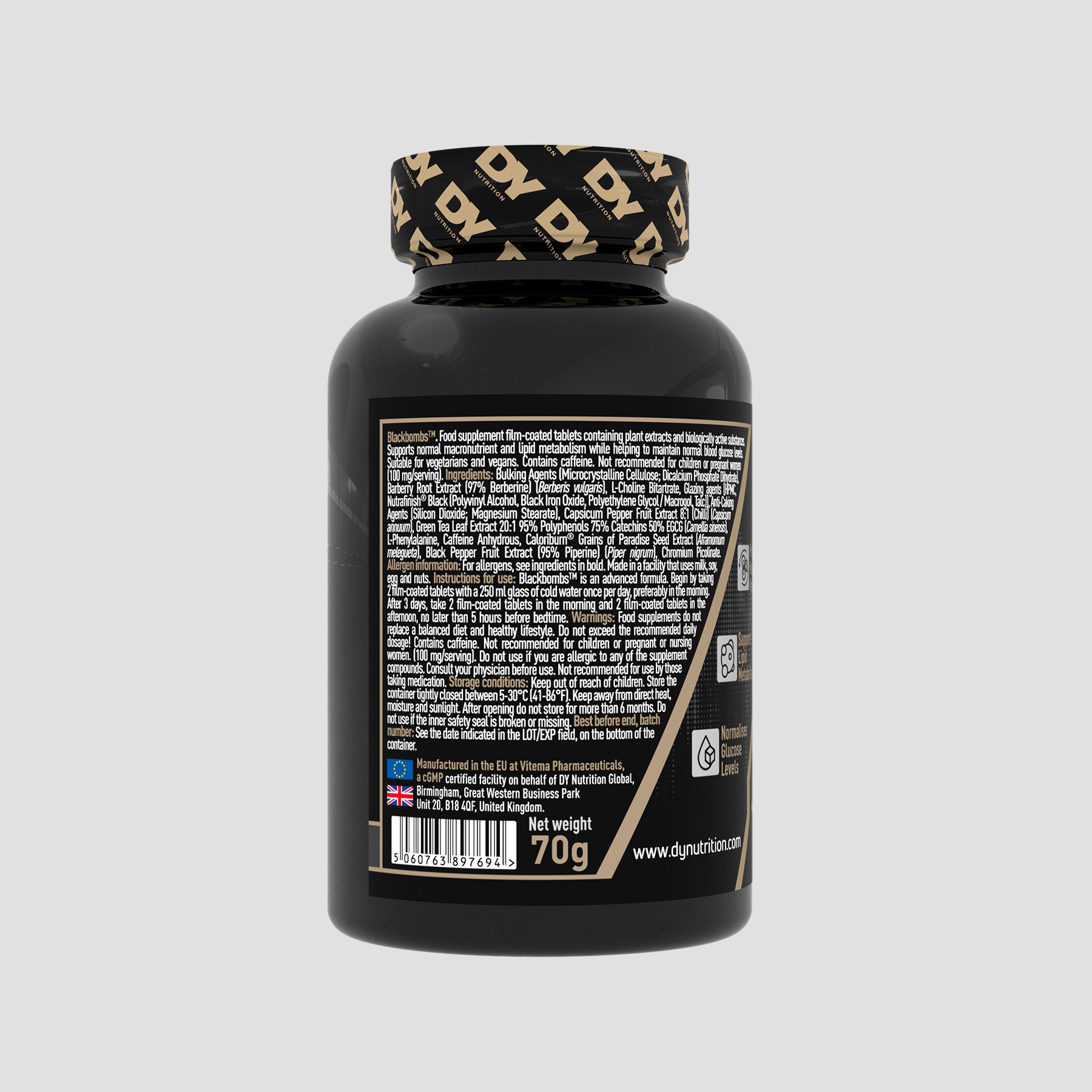 Arzător de grăsimi Blackbombs, 70g, 60 de tablete