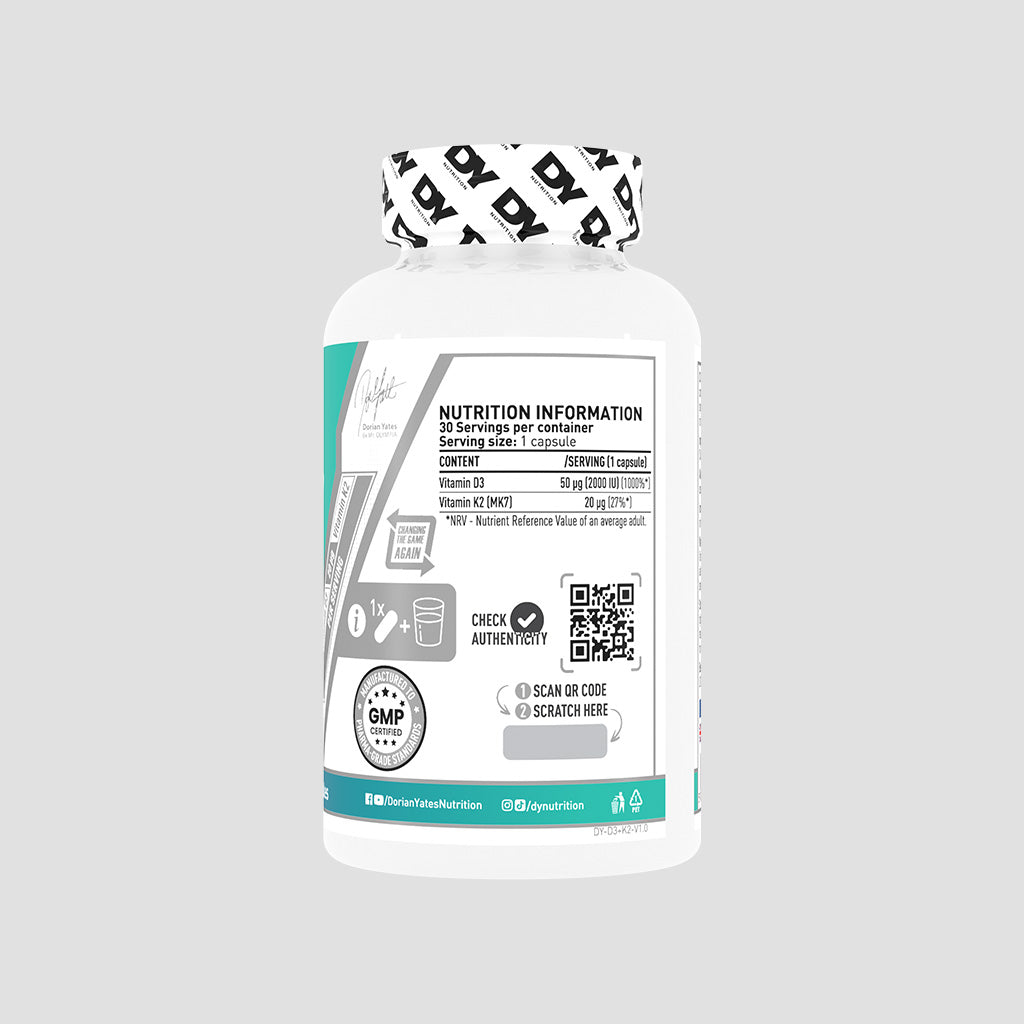 Vitamina D3+K2, 30 de capsule, DY Nutrition