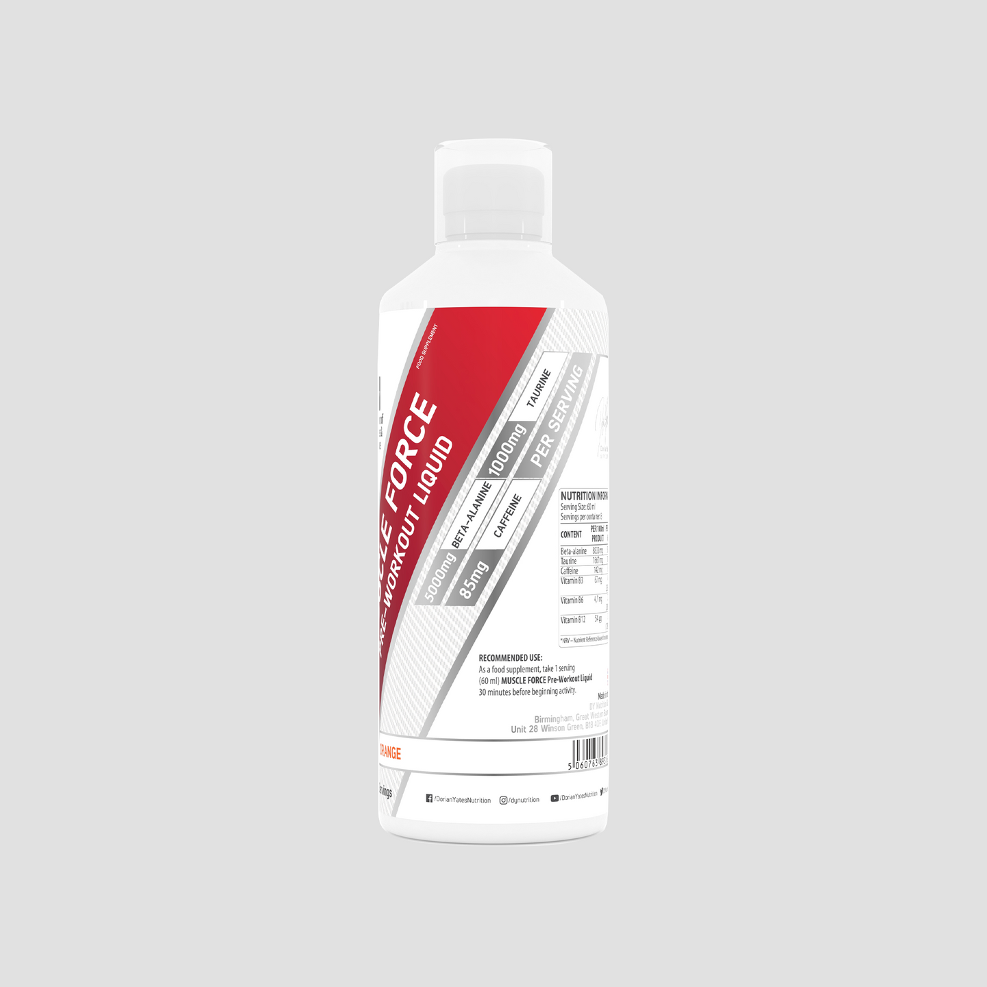 Pre-workout lichid Muscle Force, 500ml, 8x60ml