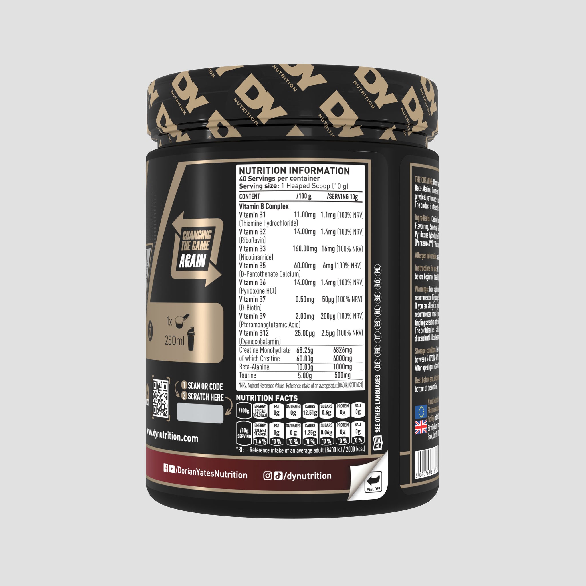 The Creatine DY Nutrition 400g, 40 de serviri
