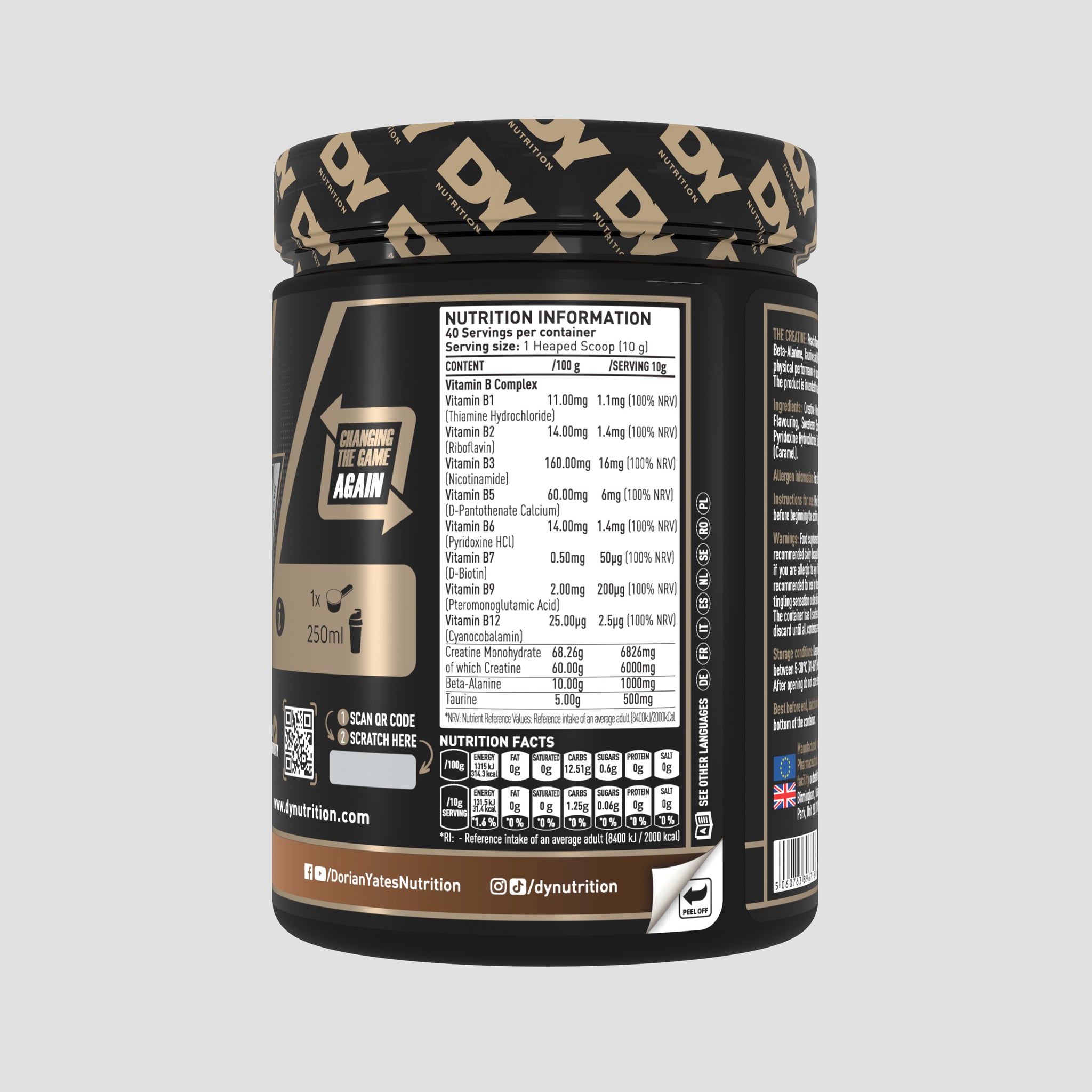 The Creatine DY Nutrition 400g, 40 de serviri