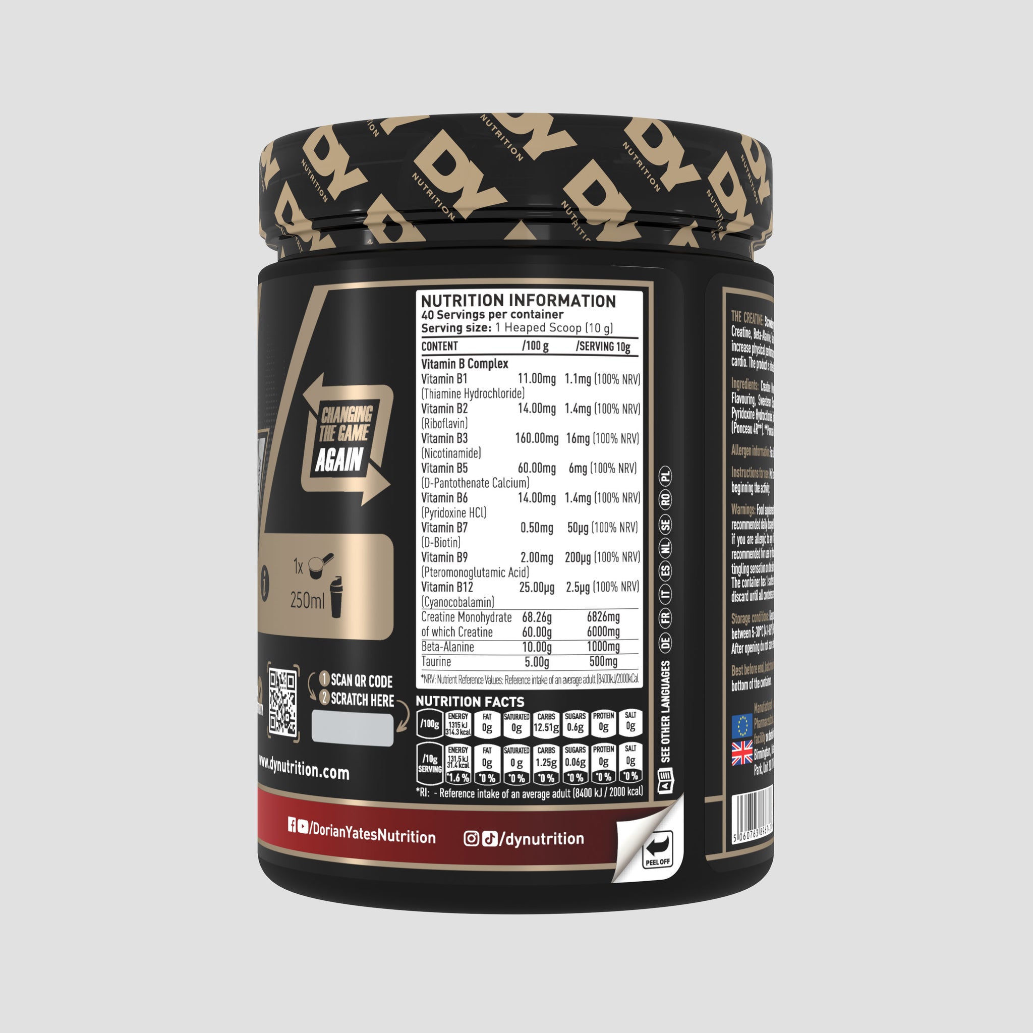 The Creatine DY Nutrition 400g, 40 de serviri