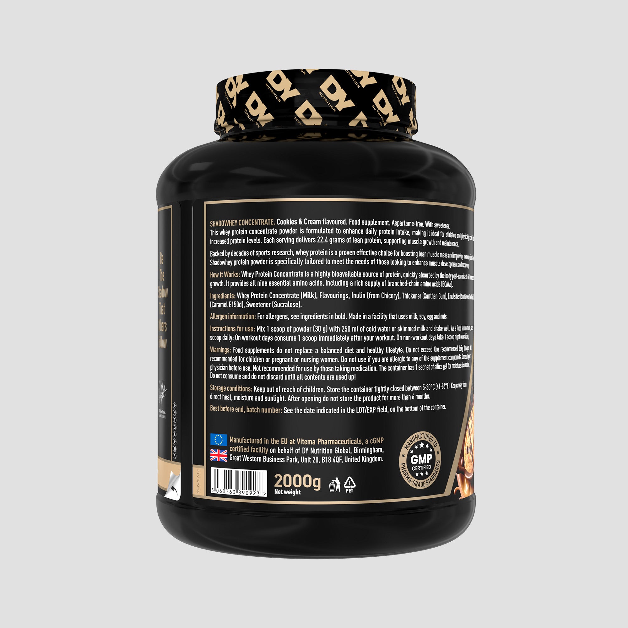 Proteină Concentrată Shadowhey DY Nutrition 2kg, 66 de serviri