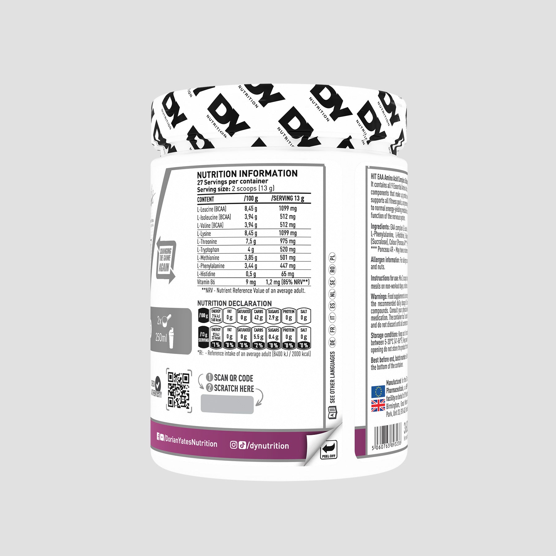 Aminoacizi esențiali HIT EAA Complex, 360g, 27 de serviri