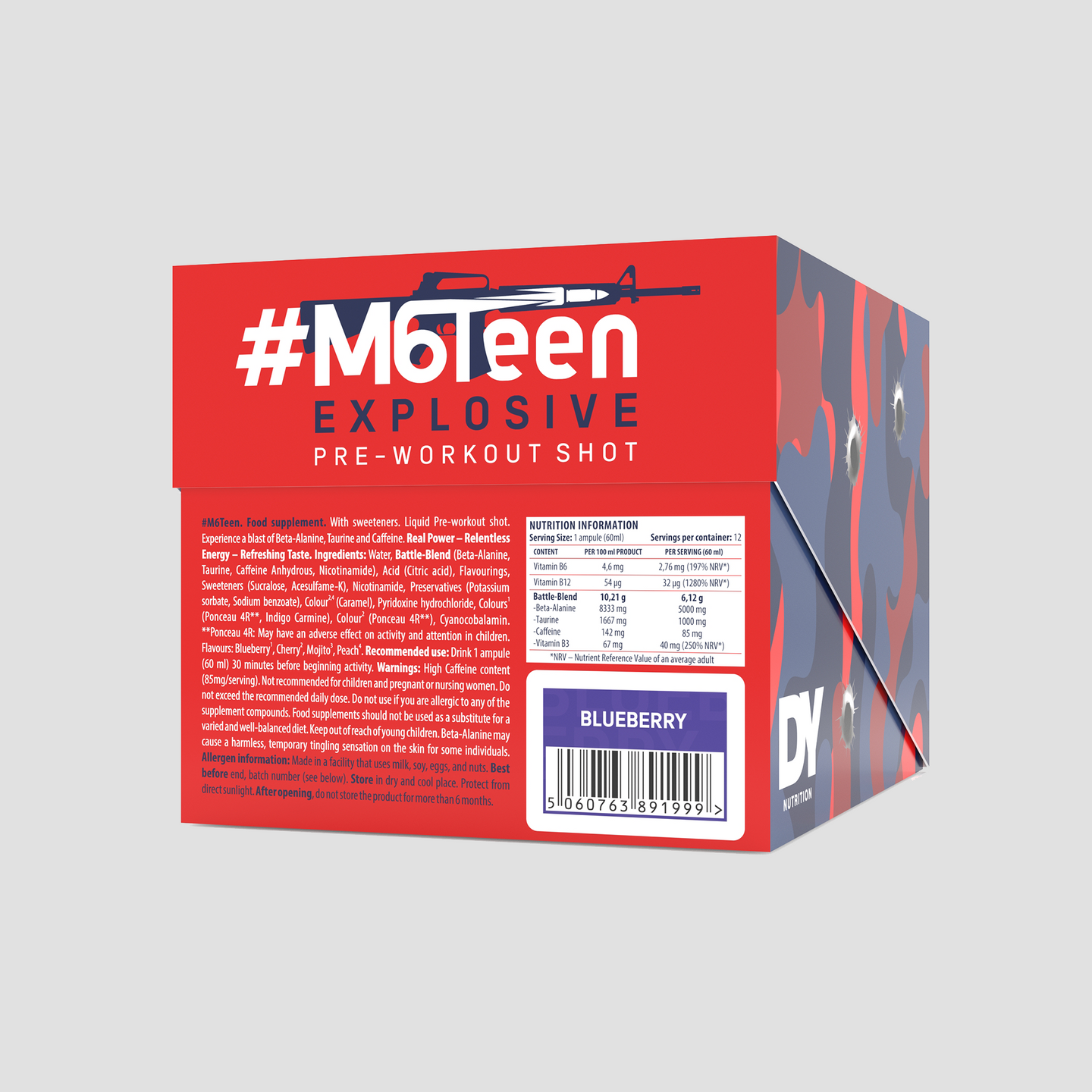 Pre-workout lichid #M6teen, shot 12x60ml