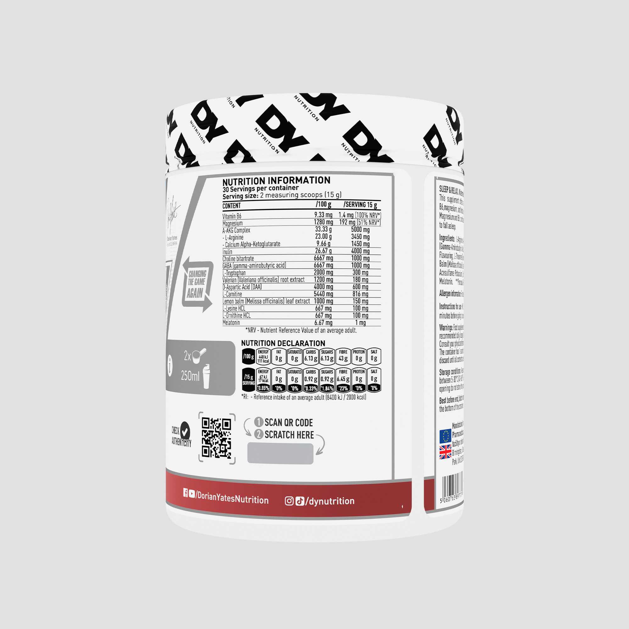 Sleep & Relax DY Nutrition 450g, 30 de serviri