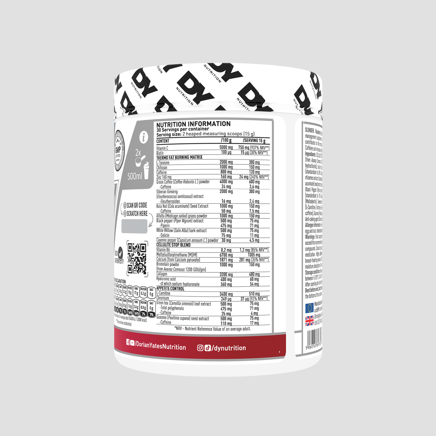 Arzător de grăsimi și celulită Slender, 450g, 30 de serviri