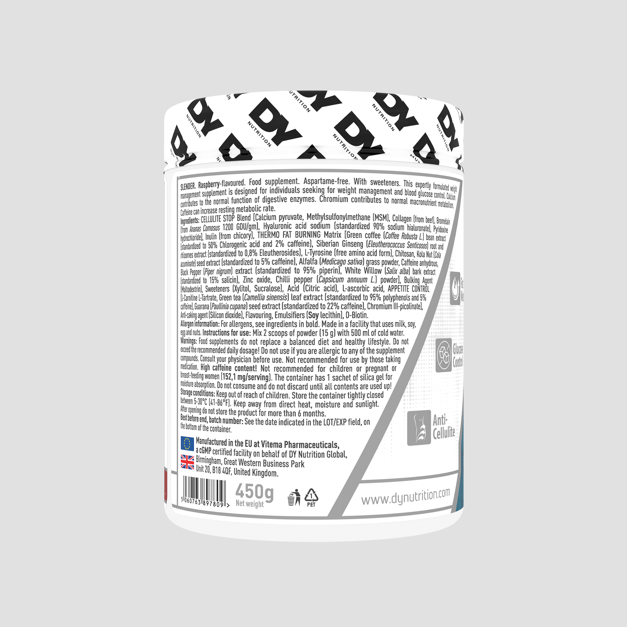 Arzător de grăsimi și celulită Slender, 450g, 30 de serviri